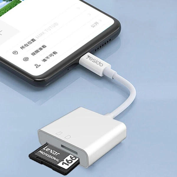 مبدل لایتنینگ به کارت حافظه یسیدو مدل GS11 Yesido Lightning Converter اورجینال