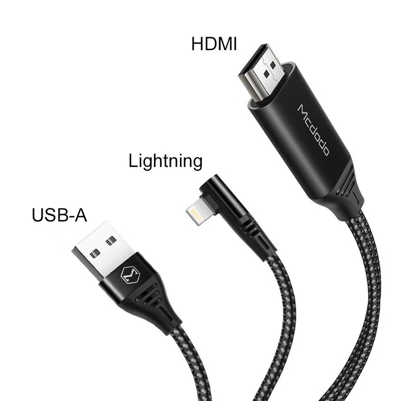 کابل تبدیل لایتنینگ به HDMI مک دودو مدل CA-6400 طول 2 متر-Ultra HD 4K