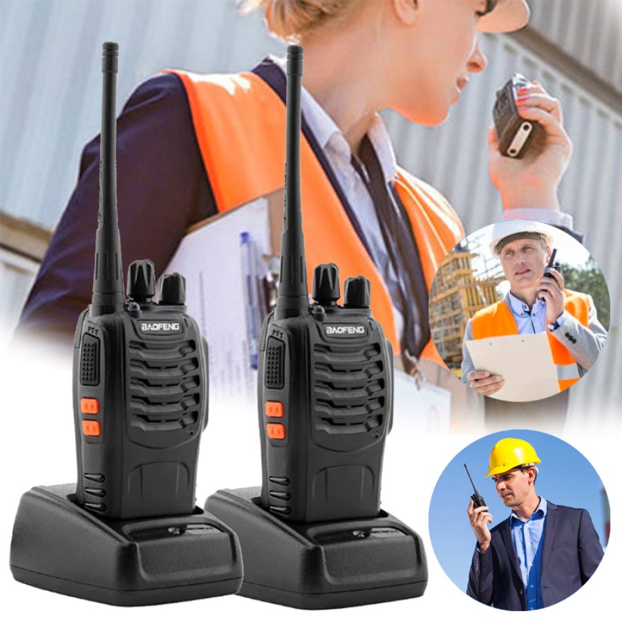 بیسیم واکی تاکی باوفنگ مدل BF-888S –(بسته دو عددی) با درگاه شارژ TYPE-C  همراه با هندزفری مخصوص